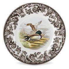 PRICES MAY VARY. Experience the charm of the Spode Woodland Salad Plate, featuring a captivating Mallard design, made from fine earthenware in England. Sized at a perfect 8 inches, this plate adds a touch of sophistication to any table setting, making it ideal for special occasions like Thanksgiving. Designed for convenience, this plate is both microwave and dishwasher safe, ensuring easy and hassle-free use. Elevate your culinary creations by using this plate in warm ovens up to 225 degrees, sh Spode Woodland, British Flowers, Wood Ducks, Tableware Collection, Animal Games, Flower Border, Mallard, Boutique Design, Salad Plate