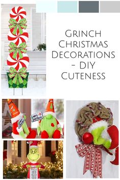 christmas decorations with the words grin's christmas decorations - diy cutnesss