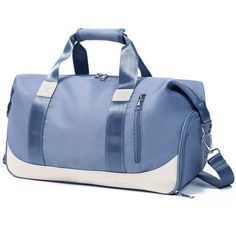 Sports Gym Bag, Travel Duffel Bag with Wet Pocket & Shoes Compartment Weekender Bag for Women and Men Size: 18.5x10x8.5.  Color: Blue.  Gender: unisex.  Age Group: adult. Blue Rectangular Gym Bag With Zipper Closure, Blue Travel Bag With Zipper For Outdoor, Blue Travel Bag With Zipper Closure For Outdoor, Blue Large Capacity Gym Bag, Blue Travel Bag For Outdoor, Blue Gym Bag With Zipper For Daily Use, Blue Gym Bag With Zipper Closure For Daily Use, Blue Nylon Gym Bag, Blue Gym Bag With Zipper Closure