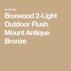 the text boxwood 2 - light outdoor flush mount antique bronze on a tan background