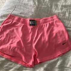 Woman’s Nike Shorts Nwt Size Medium Loose Fit Nike Athletic Shorts For Summer Loungewear, Nike Cotton Workout Shorts, Pink Casual Athletic Shorts With Short Inseam, Casual Pink Athletic Shorts With Short Inseam, Nike Pink Bottoms For Loungewear, Nike Pink Loungewear Bottoms, Nike Pink Short Leg Bottoms, Nike Stretch Cotton Shorts, Summer Nike Shorts