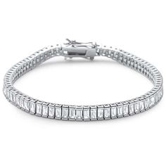 Item Specifications: Bracelet Length: 7".Metal Type: Sterling Silver. Metal Stamp or Hallmark: .925 Gift box included. Excellent Gift. Highest quality guaranteed, if not your money back. Baguette Bracelet, Bracelet Colors, Silver Tennis Bracelet, Half Bezel, Bracelet Elegant, Trendy Fashion Jewelry, Sterling Bracelets, Fashion Jewelry Necklaces, Tennis Bracelet