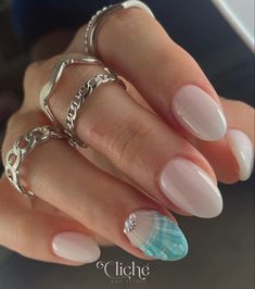 Summer nails Trip Nails, Theme Nails, Hoco Nails, Nail Paints, Ideas Uñas, Graduation Nails, French Acrylic Nails