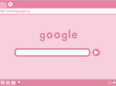 a pink computer screen with the word google on it and an arrow pointing to the right