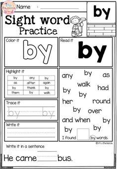 sight word practice worksheet for beginning and ending the letter b with pictures on it