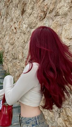 Classy Colorful Hair, Scarlett Red Hair, Sunset Red Hair, Red Hair With Fringe Bangs, Cherry Red Hair With Money Pieces, Cheery Red Hair Colour, Hair Inspo Color Red, Red Bright Hair, Dark Red And Pink Hair