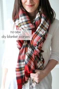 Blanket Scarf Tutorial, Diy Blanket Scarf, Blanket Scarf Outfit, Scarf Sewing Pattern, How To Wear A Blanket Scarf, Diy Blanket, No Sew Blankets, Blanket Scarves, Easy Diy Christmas Gifts