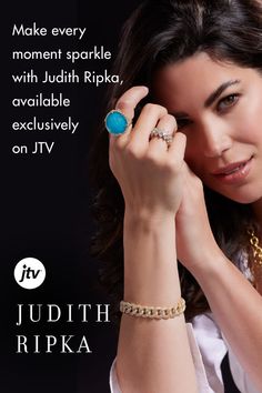 A woman with fair skin and dark brown hair wearing jewelry from JTV’s Judith Ripka collection. Bold Fashion, Everyone Else, In This Moment