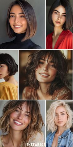 Collage of bob haircuts for women Bob Cuts, Haircut With Bangs