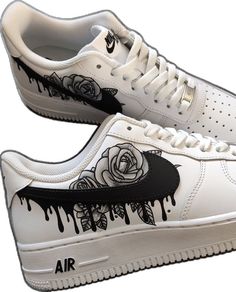 Drip Design, Custom Air Force 1, Black Rose, Sneaker Head, Air Force 1, Shoe Collection, The Black, Air Force, Force