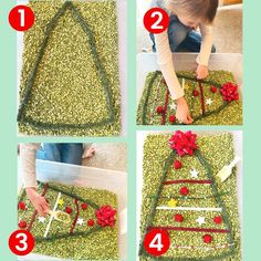 instructions to make a christmas tree rug