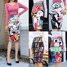 Trendy Bodycon Mini Skirt, Trendy Bodycon Skirt For Spring, Trendy Stretch Pencil Skirt, Trendy Fitted Multicolor Skirt, Multicolor Stretch Pencil Skirt, Trendy Bodycon Pencil Skirt, Pencil Skirt Office, Dressy Fashion Outfits, Skirt Office