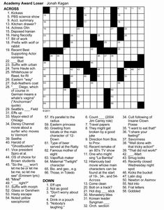 the crossword puzzle is shown in black and white, with words that read it