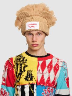 Cuffed edge. Front logo label. Non-detachable appliqué details Charles Jeffrey Loverboy, Charles Jeffrey, Cotton Beanie, Sport Swimwear, Sports Sweatshirts, Logo Label, Crossbody Messenger Bag, Sports Brands, Swim Accessories