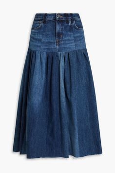 Denim Maxi, Denim Maxi Skirt, The Drop, Faded Denim, Denim Midi Skirt, Cozy Knits, Drop Waist, Fabric Painting, Denim Skirt