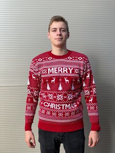 Christmas sweater with individual design, composition: 50% wool, 50% acrylic, reindeer sweater, warm and pleasant to the body Reindeer Sweater, Design Composition, Merry Christmas Tree, Christmas Men, Sweatshirt Christmas, Nouvel An, Men's Sweater, Christmas Sweater, New Year's