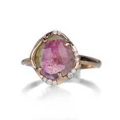 Sirciam Watermelon Tourmaline Aphenos Ring | Quadrum Gallery Watermelon Tourmaline Engagement Ring, Watermelon Tourmaline Ring, Tourmaline Engagement Ring, Gold Link Necklace, Mom Ring, Gold Link Bracelet, Gold Link Chain, Gold Ring Designs, Watermelon Tourmaline