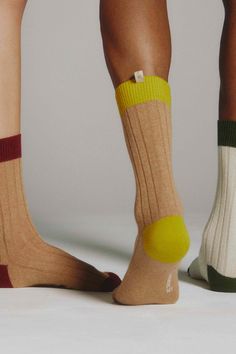 Cashmere socks in a spring color block palette Photo by Emma Trim Neutral Socks, Silk Socks, Cashmere Socks, Stylish Socks, Comme Si, Black Socks, Studio Design, Colorful Socks