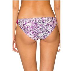 Two Bottoms For Th E Price Of One-This Is Reversible. You Can Wear Navy, Purple, Or Whit Tops With These Flattering Bottoms! So Versatile. Gorgeous Fabric!Reversible Hipster W/Solid Purple On One Side & Pattern On The Other. Features Macrame Detail On Sides. Smooth Seams. Nwt! Erin Rose, Monday Swimwear, Floral Bathing Suits, Rose Purple, Solid And Striped, Navy Purple, Tankini Swim Tops, Swim Tankini, St Tropez