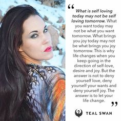 a woman with long black hair and a quote about self - loving people on her face