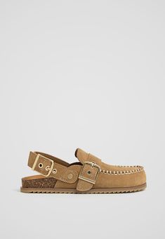 Leather clogs with buckle - Women's fashion | Stradivarius United States Leather Clogs, Limited Time, Ankle Strap, Clogs, Shoes Flats, Women's Fashion, Buckle, For Women, Leather