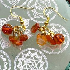 Amber And Carnelian Vermeil Gold Handmade Chandelier, Carnelian Earrings, Carnelian Jewelry, Gold Orange, Orange Gold, Earrings Color, Jewelry Gold, Gold Jewelry, Amber