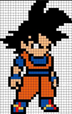 a pixellated image of a cartoon character