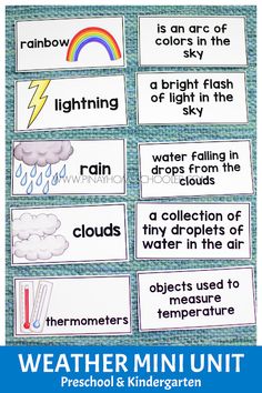 weather mini unit for kids to use in the classroom