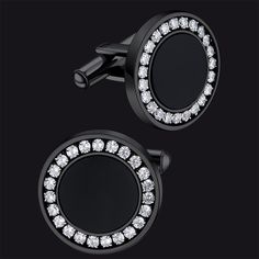 Black Jewelry For Business On Father's Day, Classic Silver Cufflinks For Black Tie Events, Classic Black Cufflinks For Father's Day, Elegant Black Cufflinks For Father's Day, Black Polished Jewelry For Business, Black Luxury Cufflinks For Formal Occasions, Luxury Black Cufflinks For Formal Occasions, Black Luxury Cufflinks For Formal Wear, Elegant Black Cufflinks For Business