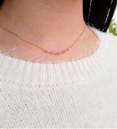 This dainty handmade necklace features 5 genuine Pink Tourmaline gemstones wrapped on a chain. This delicate choker necklace is beautiful worn alone or layered with other necklaces. A classic and simple everyday piece that will make fashion look effortless. Customize yours by choosing your metal and length. This necklace design is also available in different gemstones. Makes a great gift to add to any gemstone lover's collection. Perfect to gift for Christmas, Valentine's Day, Mother's Day, and Delicate Choker Necklace, Pink Tourmaline Necklace, Delicate Choker, Make Fashion, Tourmaline Necklace, October Birthstone, Tourmaline Gemstone, October Birth Stone, Beaded Choker