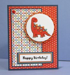 a birthday card with an image of a dinosaur