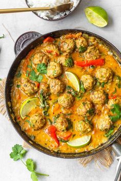 #foodie, #recipes, #cooking, #food inspiration Coconut Chicken Meatballs, Turkey Meatball Curry, Carrot Scraps, Saucy Chicken Recipes, Coconut Meatballs, Coconut Curry Chicken Meatballs, Curry Chicken Meatballs, Chicken Meatball Recipe, Meatballs Baked