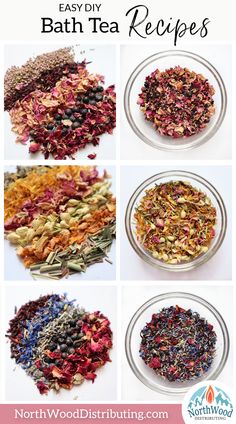 free bath tea recipes Homemade Bath Salts Recipe Diy, Diy Tea Bath Recipe, Tea Bag Bath Soak Diy, Bath Tea Recipe Diy, Making Your Own Tea Blends, Self Love Tea Blend, Herbal Tea Bath Recipe, Bath Teas Diy, Tub Tea Recipes