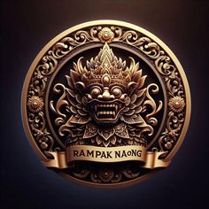 the emblem for rampak naangg is shown in gold and black colors