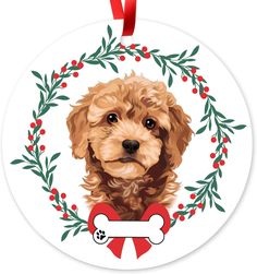 Goldendoodle Ornament, Doodle Dog Lover Gift, Golden Doodle Golden Doodle Christmas, Ornament Doodle, Doodle Christmas, Dog Xmas, Greeting Card Envelope, Golden Doodle, Christmas Material