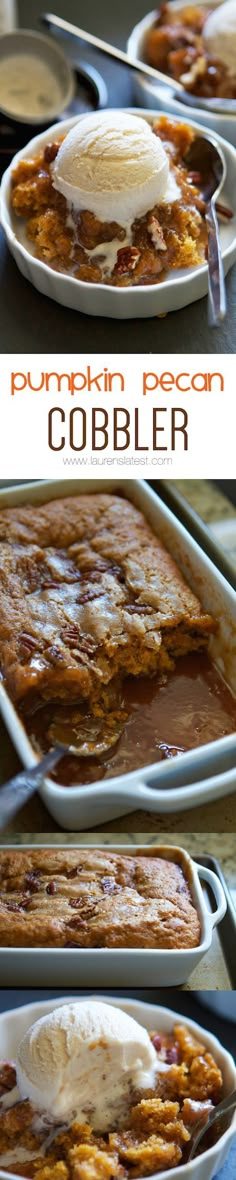 this is an image of pumpkin dessert cobbler