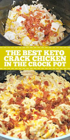 the best keto garlic chicken in the crock pot is ready to be cooked