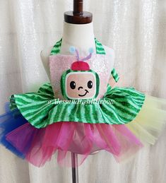 Coco Melon inspired tutu Romper Cocomelon Birthday Dress, Coco Melon, Pink Minnie, Boutique Couture, Jack Skellington, Tutu Dress, Character Costumes, Birthday Dresses, Couture Dresses