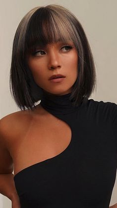 Chin Length Haircuts, Blonde Bob Haircut, Bangs Long, Bob Haircut With Bangs, Trendy Hair Color