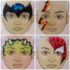 Professional Face Painting, Superman Face Painting, Kids Face Painting Easy, Face Painting Unicorn, Face Painting Images, Easy Face Painting Designs, Festival Face Paint, Fair Face