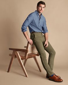 Ultimate Non-Iron Chinos - Olive Green | Men's Charles Tyrwhitt Ultimate Non-Iron Chino Pants - Olive Green Size W32 L30 Cotton Navy Olive Outfit, Mens Fashion Inspiration Summer, Green Bootcut Pants Outfit, Men Olive Green Pants Outfit, Olive Khaki Pants Outfit, Olive Green Chinos Outfit Men, Green Pants Men Outfit, Light Green Pants Outfit Men, Olive Chinos Men Outfits