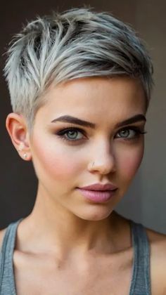 Shaved Sides Pixie, Pixie Cut Shaved Sides, Hair Styling Tips, 2024 Hairstyles, Short Shaved Hairstyles, Pixie Bob Haircut, Stylish Short Hair, Cut Hairstyles