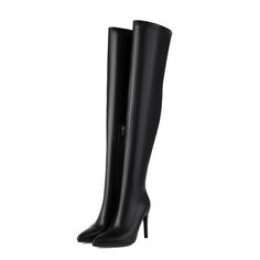 Shop Black Pointed Toe Stiletto Heel Thigh High Boots Large Size Sexy Boots for Women color Black for Music Festival, Night Club, Party with worldwide Free shipping & Free return. Fitted High Heel Boots For Club, Sleek Over-the-knee Party Boots, Sleek Over-the-knee Party Heeled Boots, High Heel Knee-high Boots For Club In Winter, High Heel Knee-high Winter Boots For Club, Winter Club Knee-high High Heel Boots, Winter High Heel Knee-high Boots For Club, Fitted Pointed Toe Knee-high Boots For Club, Fitted Pointed Toe Knee-high Club Boots