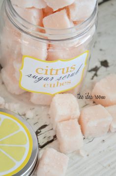 Citrus-Sugar-Scrub | theidearoom.net Scrub Corpo, Spa Night, Idea Room, Sugar Cubes