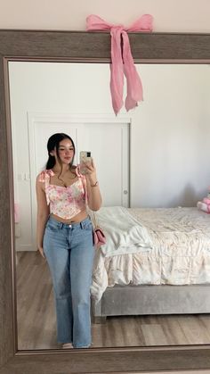 Outfit inspo| Cute outfit| Girly| OOTD| Summer Outfit| Date Outfit| Cute| Pink| Aesthetic Outfit Ideas Fresitas, Soft Girly Outfits, Simple Date Outfits, Fresa Outfit, Brunch Date Outfit, First Date Outfit Ideas, Pink Spring Outfits, Outfits Fresas, Outfit Inspo Cute