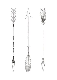 four arrows are shown in black and white