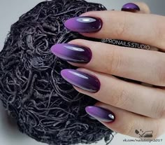 Fade Nails Ombre, Nails Purple Dark, Ombre Black Nails, Purple Fade Nails, Nails Ombre Chrome, Nails Black And Purple, Chrome Nails Black, Nails Dark Purple, Nails Violet