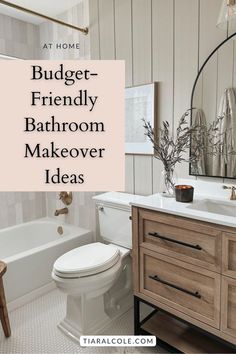 Cozy, affordable bathroom makeover featuring simple upgrades that transform the look without the cost. Bathroom Remodeling Ideas On A Budget, Hall Bath Remodel, Builder Grade Bathroom Update, Bathroom Remodel Ideas On A Budget, Trending Bathrooms, Bathroom Ideas On A Budget Diy, 1/2 Bath Decor, Guest Bathroom Sink, Simple Bathroom Makeover