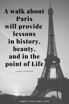 the eiffel tower in paris with a quote from thomas jefferson