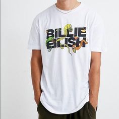 Size Unisex Small White Short Sleeve T-Shirt 100% Cotton Oversized Relaxed Fit New Without Tags When We All Fall Asleep, Where Do We Go? Official Authentic Merch Fall Asleep, Print Tee, Urban Outfitters Tops, White Short, Printed Tees, Billie Eilish, How To Fall Asleep, Graphic Prints, White Shorts